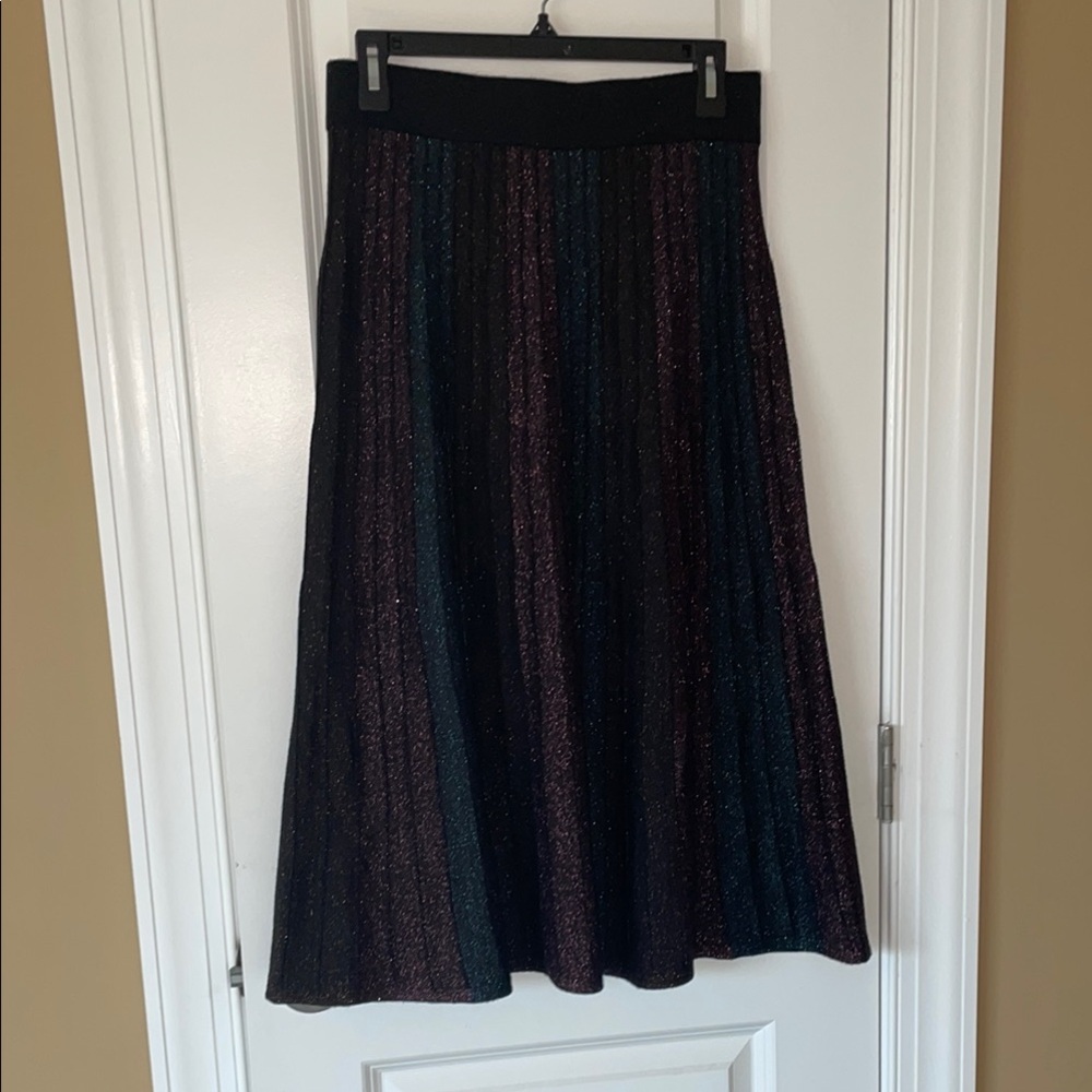 Nanette Lepore multicolor sparkling Midi A-Line Pleated Skirt